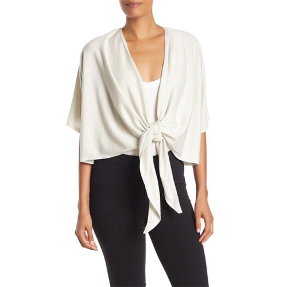 NWT Eileen Fisher Tie Front Cardigan in Bone XS